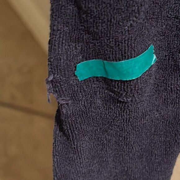 Suzie Kondi Women's Size S Pull On Terry Flare Lounge Pants Navy Blue New Flawed - Picture 10 of 10